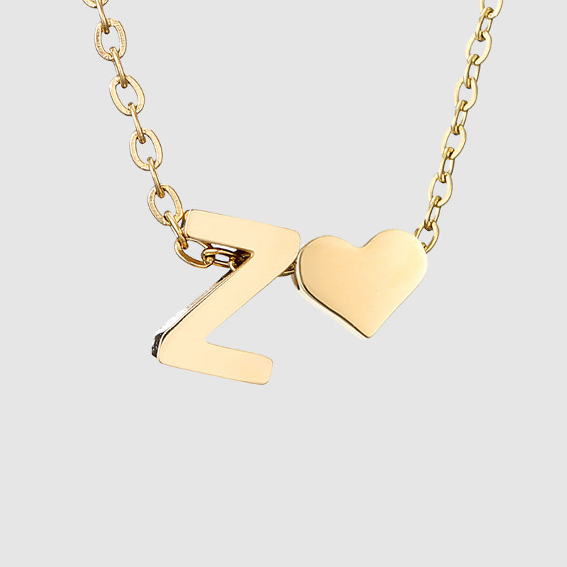 Wholesale Heart Letter Pendant Gold Plated Necklaces
